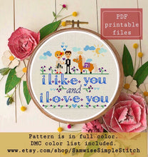 Load image into Gallery viewer, Parks I love you and like you cross stitch pattern