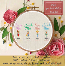 Load image into Gallery viewer, Golden girl cross stitch pattern
