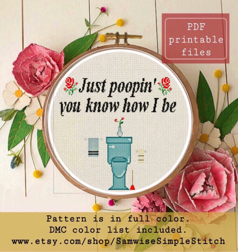 Just poopin cross stitch pattern