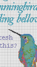 Load image into Gallery viewer, Hummingbird of foreboding cross stitch pattern