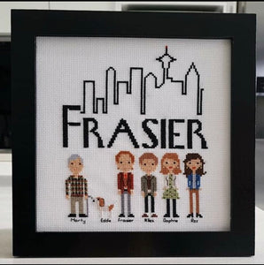 Frasier full cast cross stitch pattern