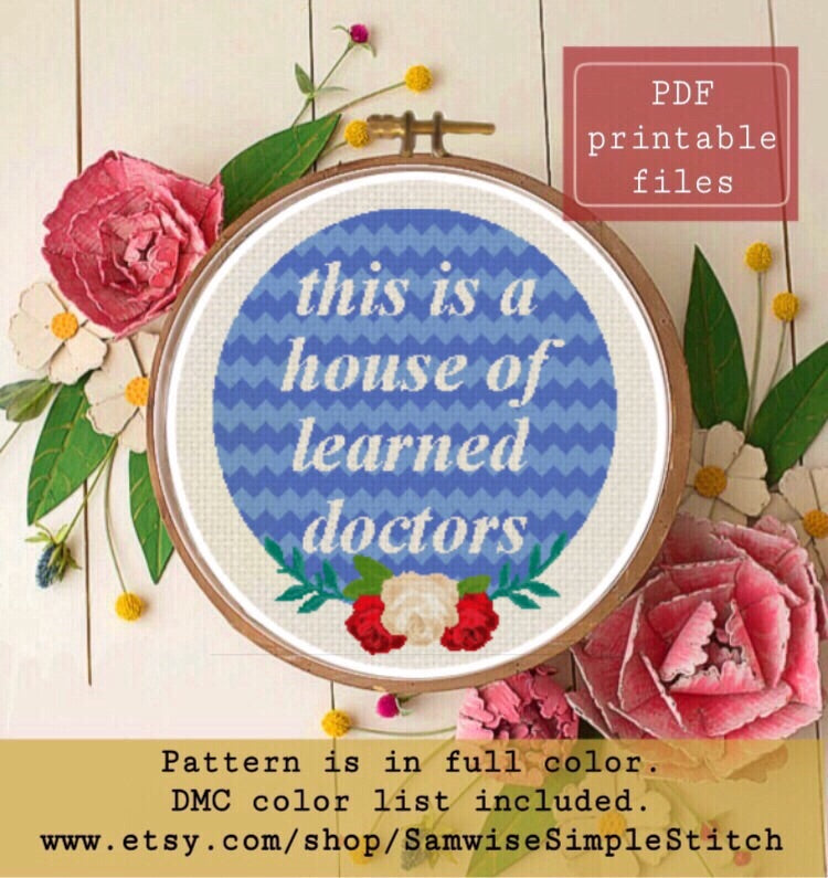 Learned doctors cross stitch pattern