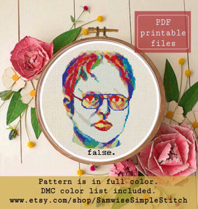 Dwight “false” cross stitch pattern
