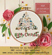 Load image into Gallery viewer, Wizard world Happy Christmas cross stitch pattern