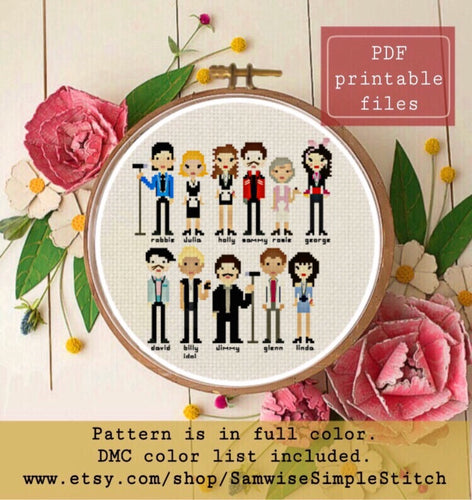 Wedding singer cross stitch pattern