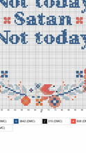 Load image into Gallery viewer, Not today Satan cross stitch pattern