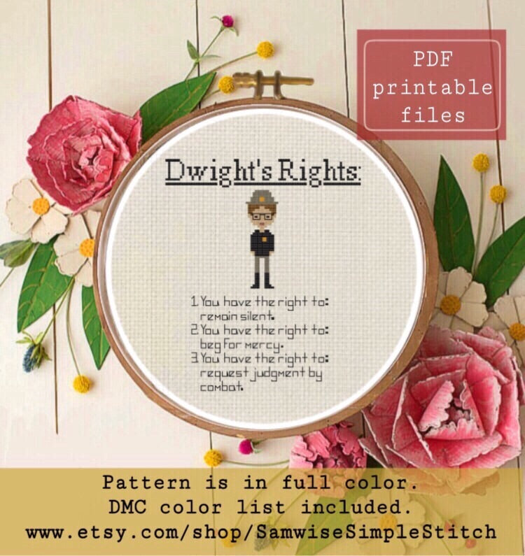 Dwight’s rights cross stitch pattern