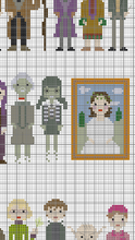 Load image into Gallery viewer, Wizard line up cross stitch pattern