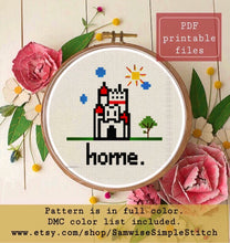 Load image into Gallery viewer, Castle home cross stitch pattern