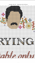 Load image into Gallery viewer, Swanson crying quote cross stitch pattern
