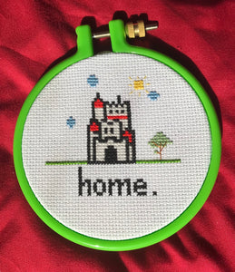 Castle home cross stitch pattern