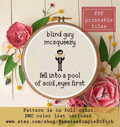 Blind guy cross stitch pattern