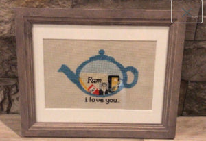 Jim Halpert teapot cross stitch pattern