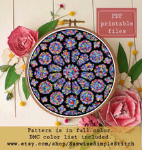 Load image into Gallery viewer, Stained Glass cross stitch pattern