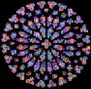 Rose window cross stitch pattern